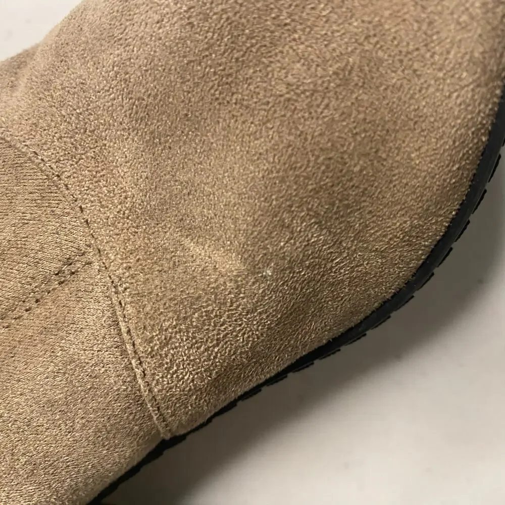 Steve‎ Madden Gorgeous High Heel Boots Over The Knee Brown Fabric Soft Size 8